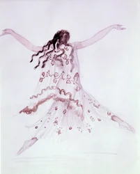 Kostümentwurf für das Ballett "Daphnis et Chloe" von Ravel, ca. 1921